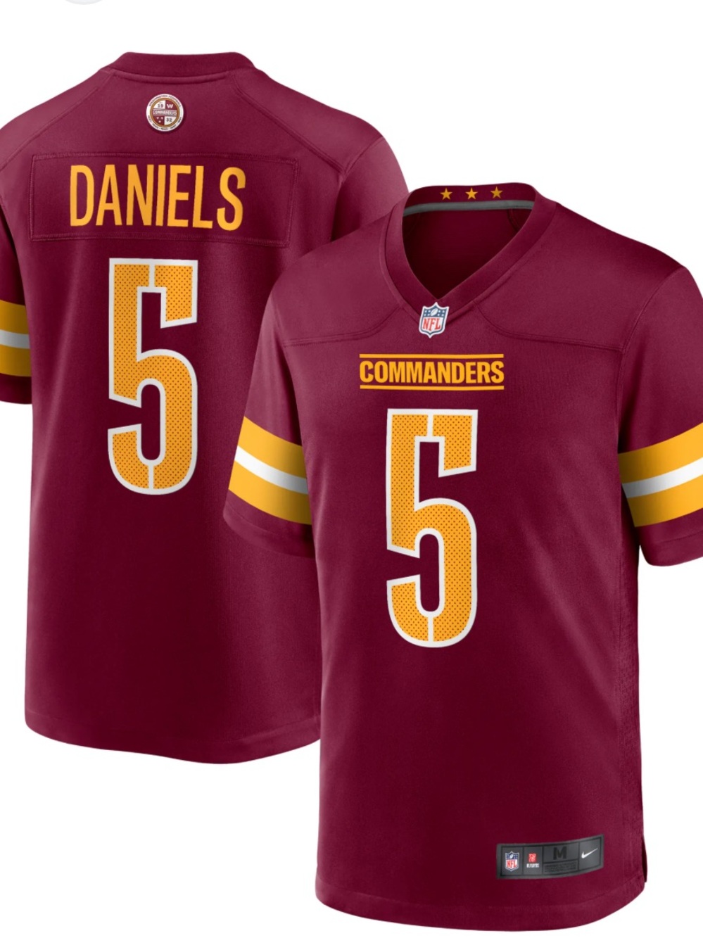 Nike NFL Jayden Daniels Washington Commanders Authentic Burgundy XXL new